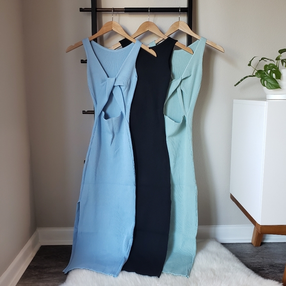 Twist Cutout Ribbed Knit Midi Dress - Picture 4 of 5